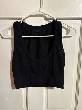 Streetwear Society Black Ribbed Crop Tank